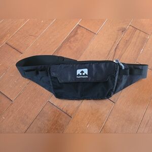 Nathan Black Nylon Belt Bag with Reflective Logo